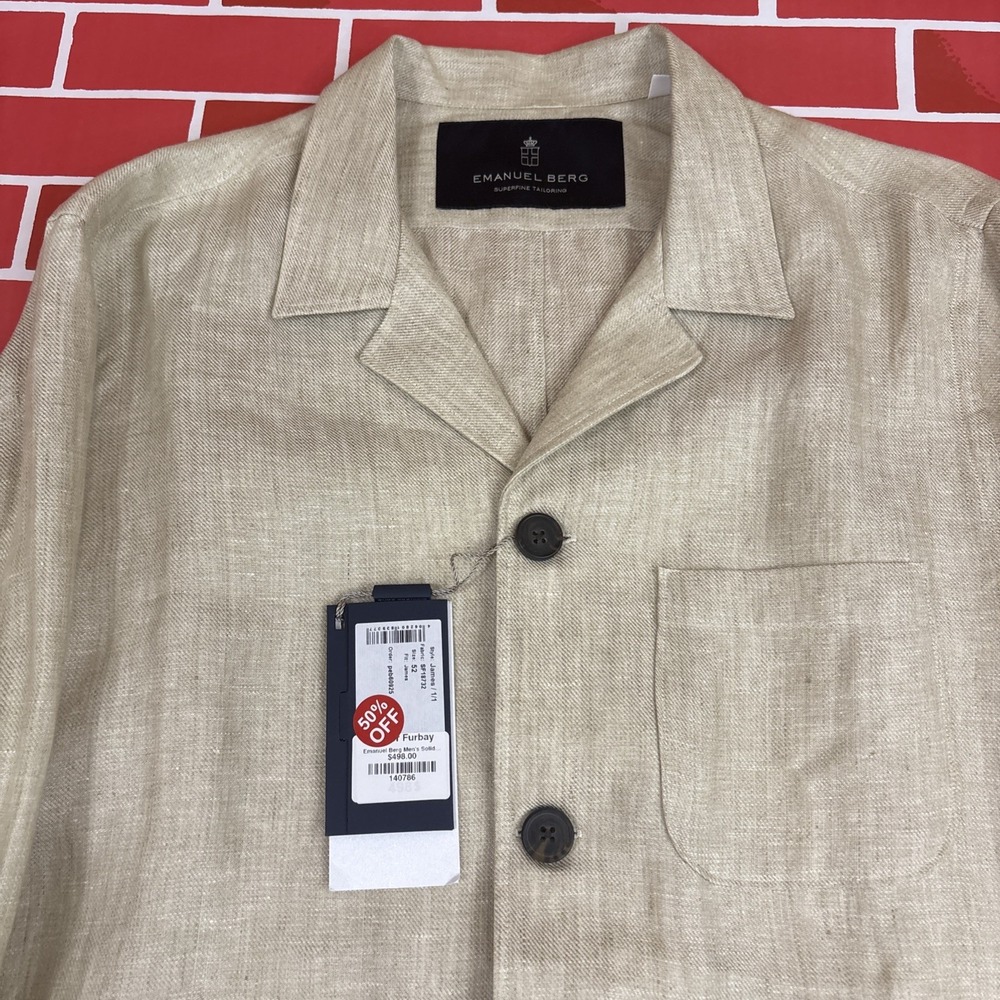 Emanuel Berg Shirt Jacket Unstructured Blazer Mens EU 52 Large NEW NWT MSRP $498